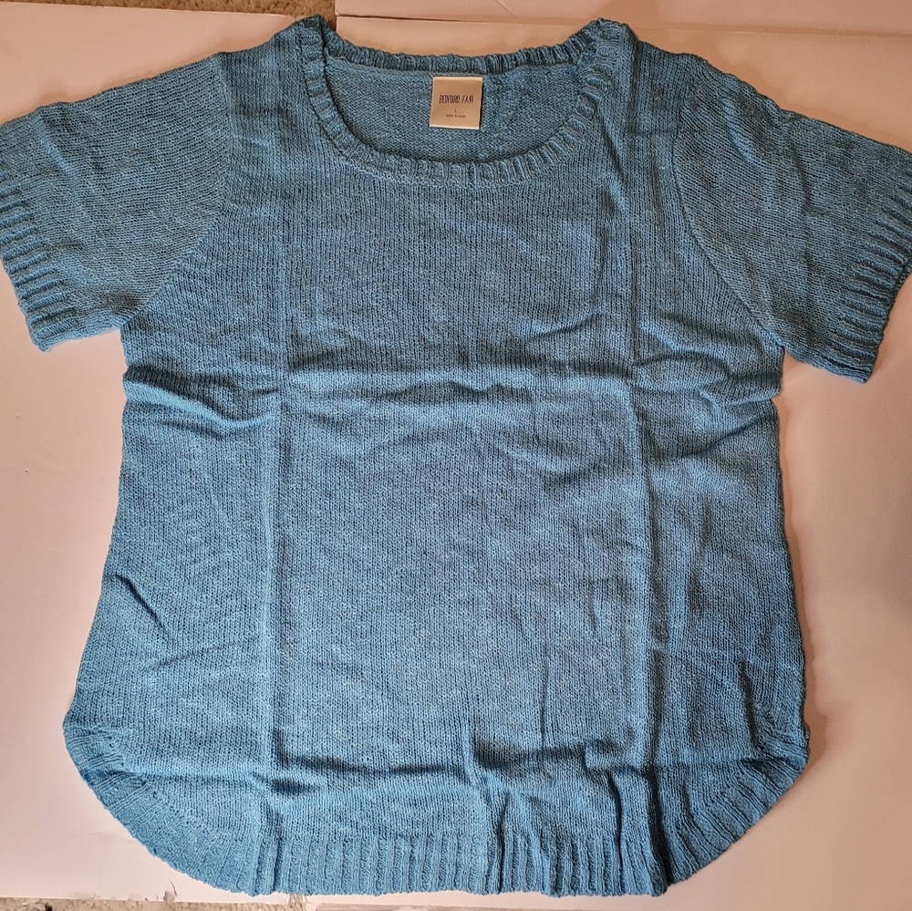 Bedford Fair Women's Short Sleeve Sweater, Size L
